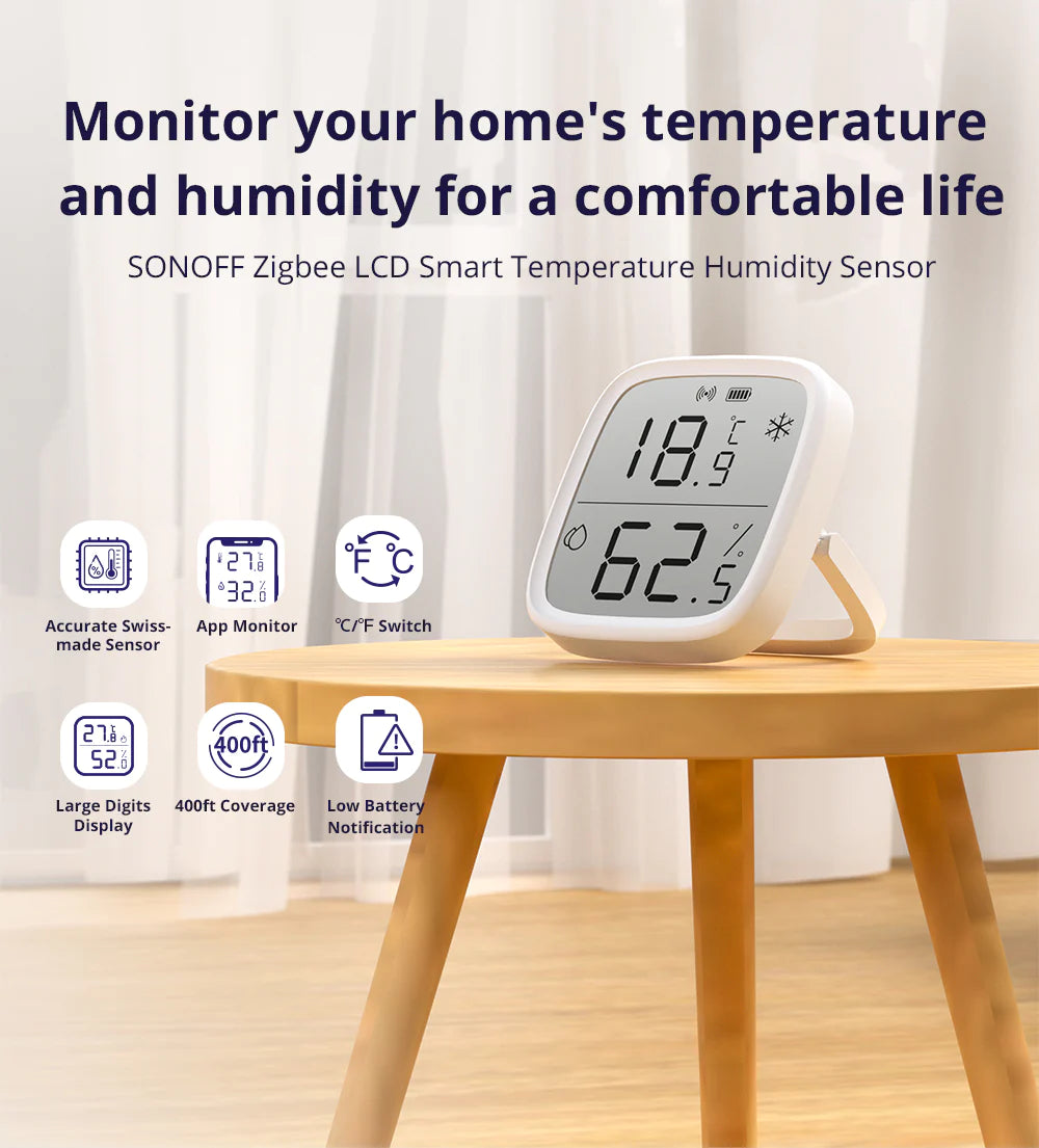 2x Sonoff SNZB-02D - ZigBee LCD Temperature & Humidity Sensor